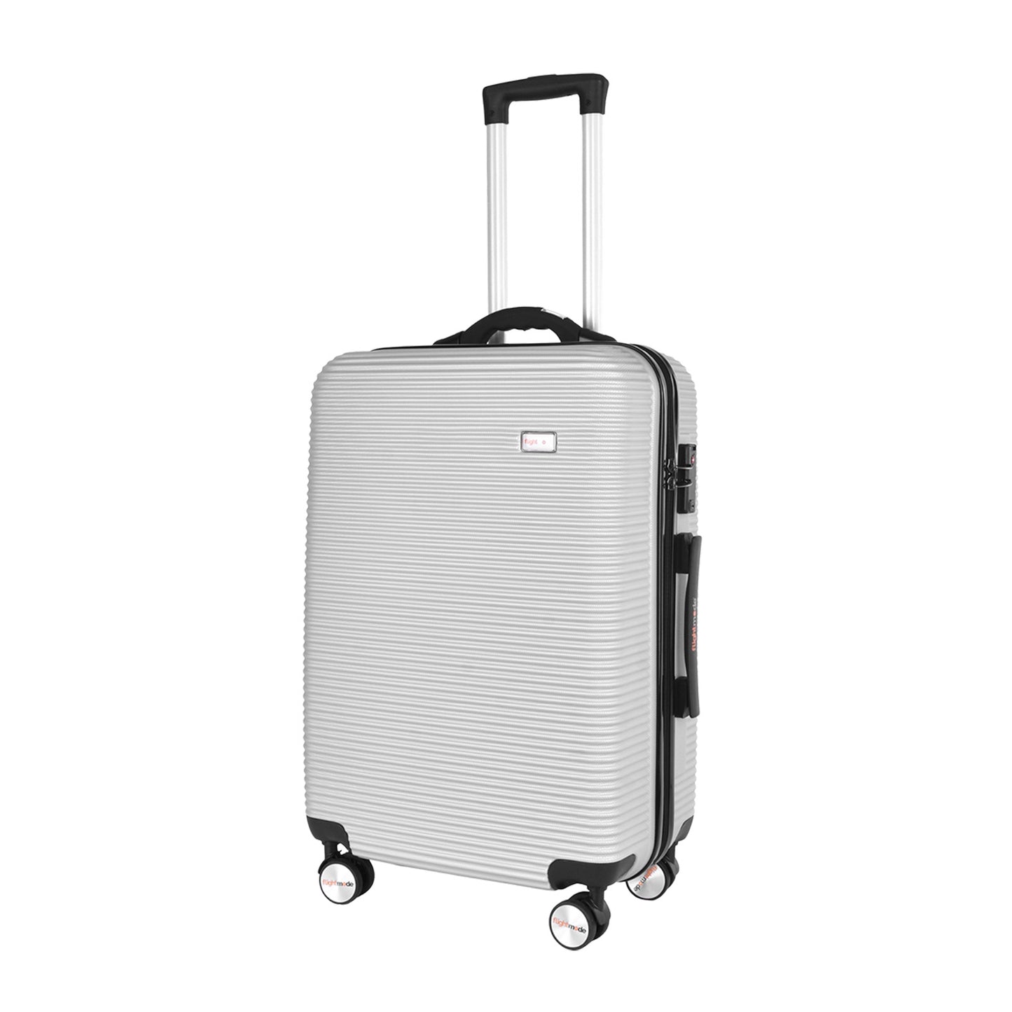 24" Digital Weighing Scale and USB Charging Port Lightweight Luggage Suitcase Silver