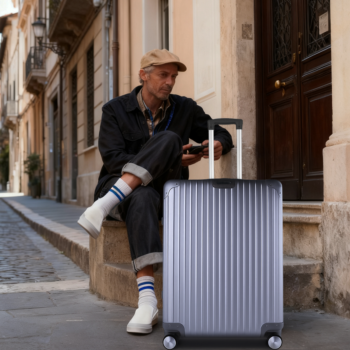 Flightmode Aluminium Luggage LARGE- Silver