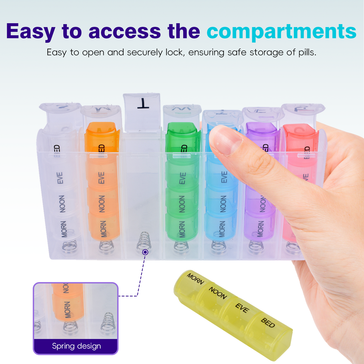 7 Day Travel Pill Box Medicine Organiser with Individual Daily Compartment