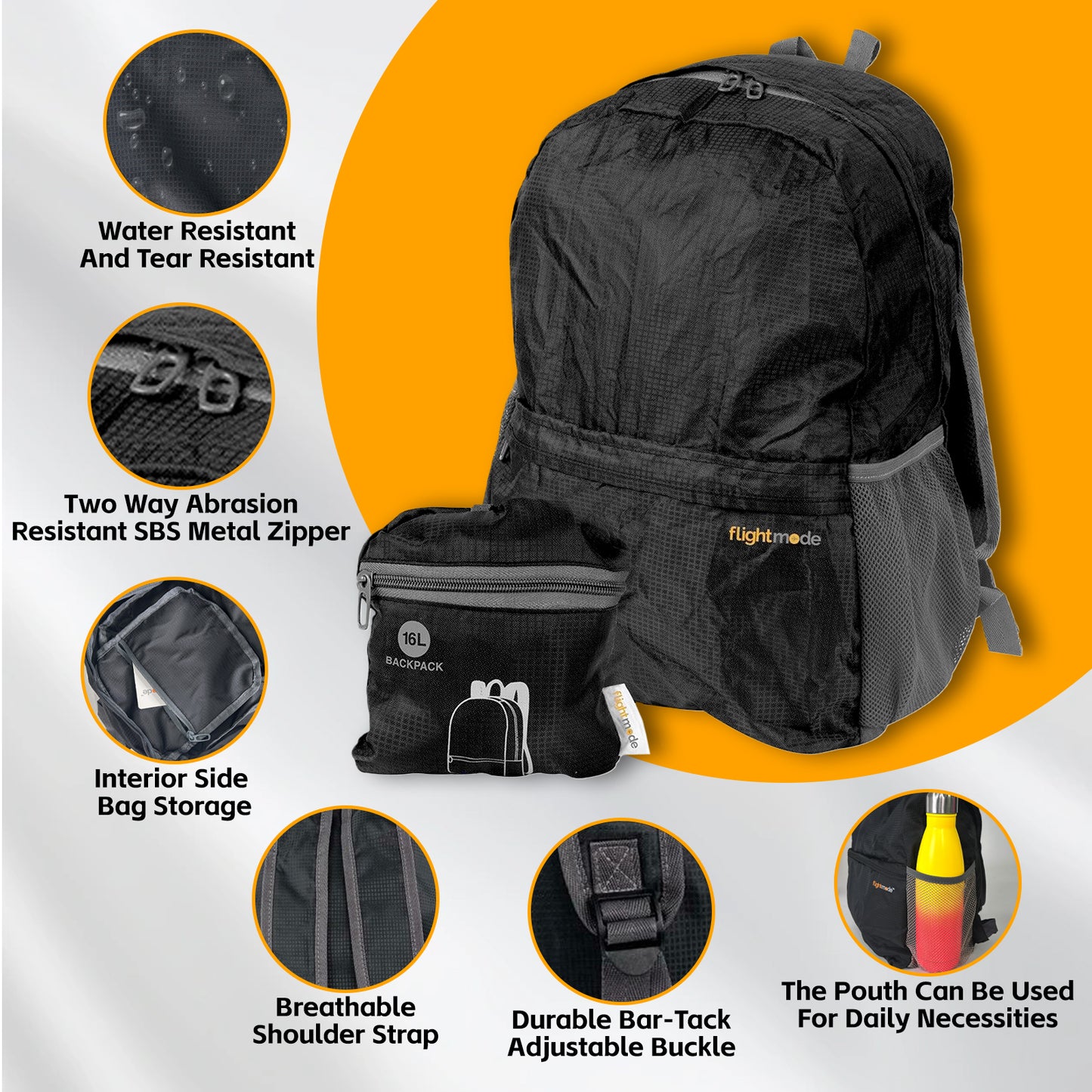 16L Travel Foldable Lightweight Backpack