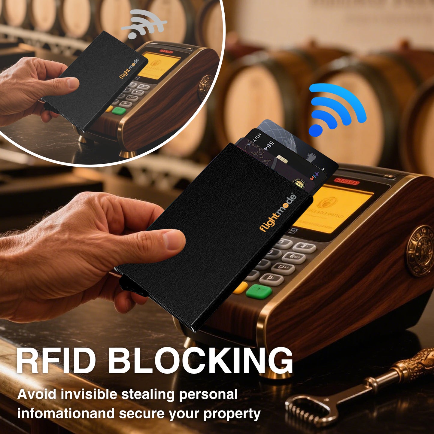 Aluminium RFID Blocking Pop-up Card Holder