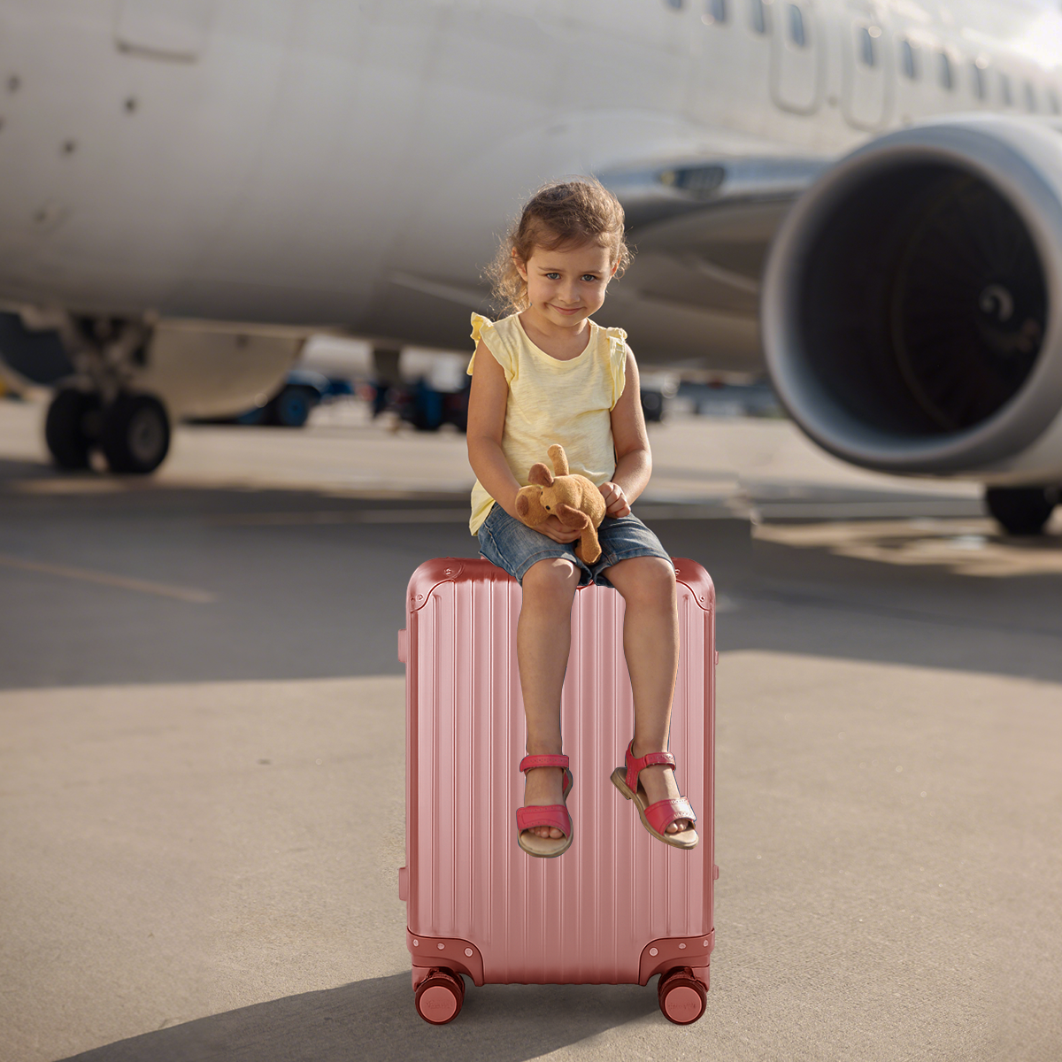 Flightmode Aluminium Luggage LARGE- Rose Gold