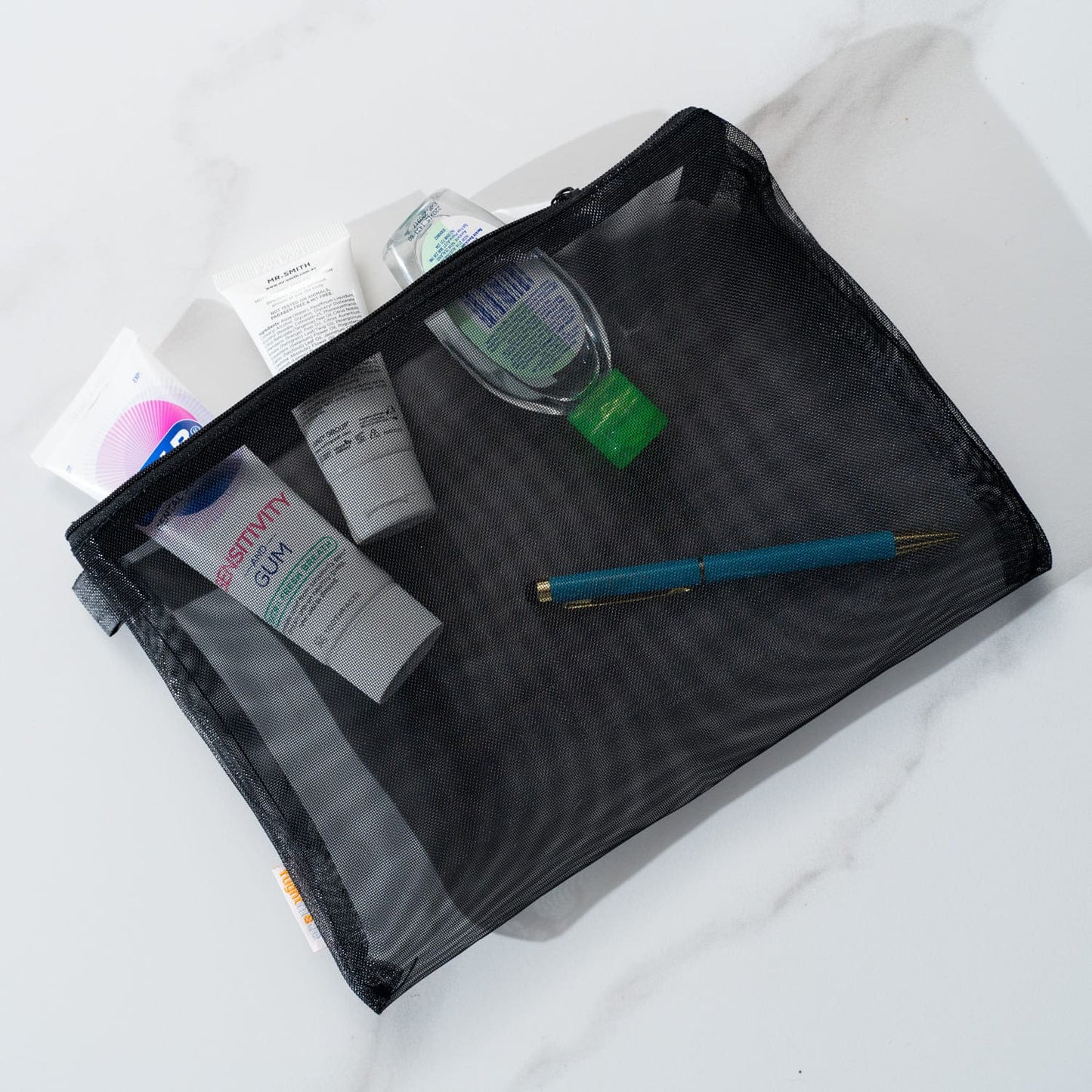 3 Pcs Zipper Travel Cosmetic Mesh Bag Set