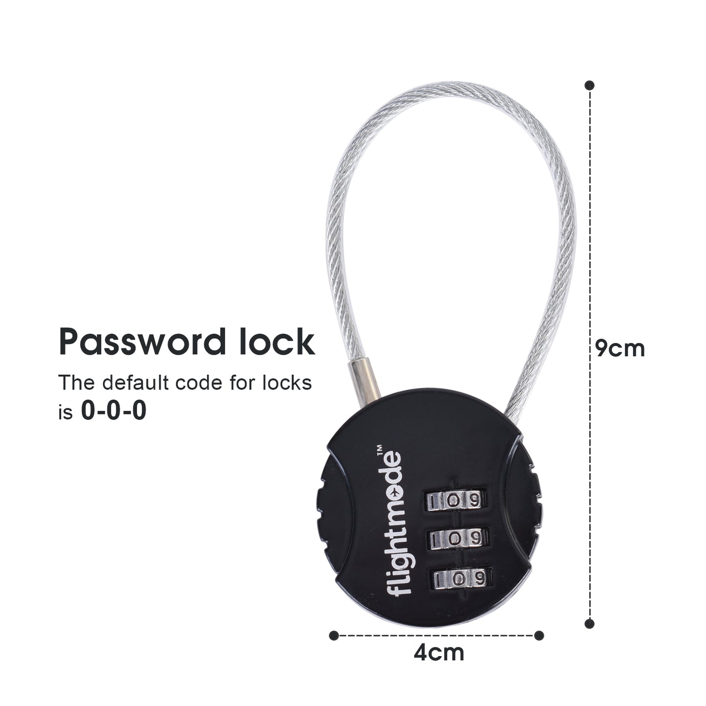 3 Dial Steel Cable Padlock