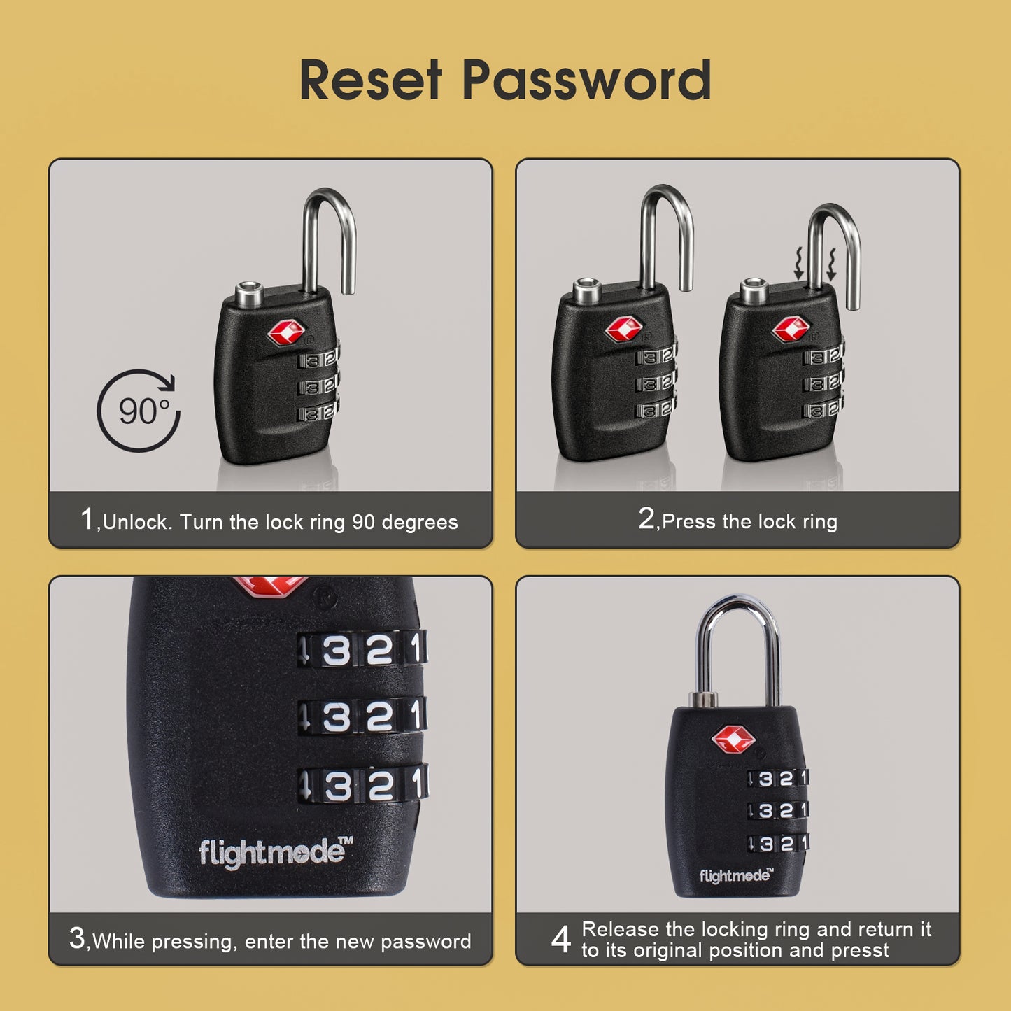 TSA 3 Dial Padlock