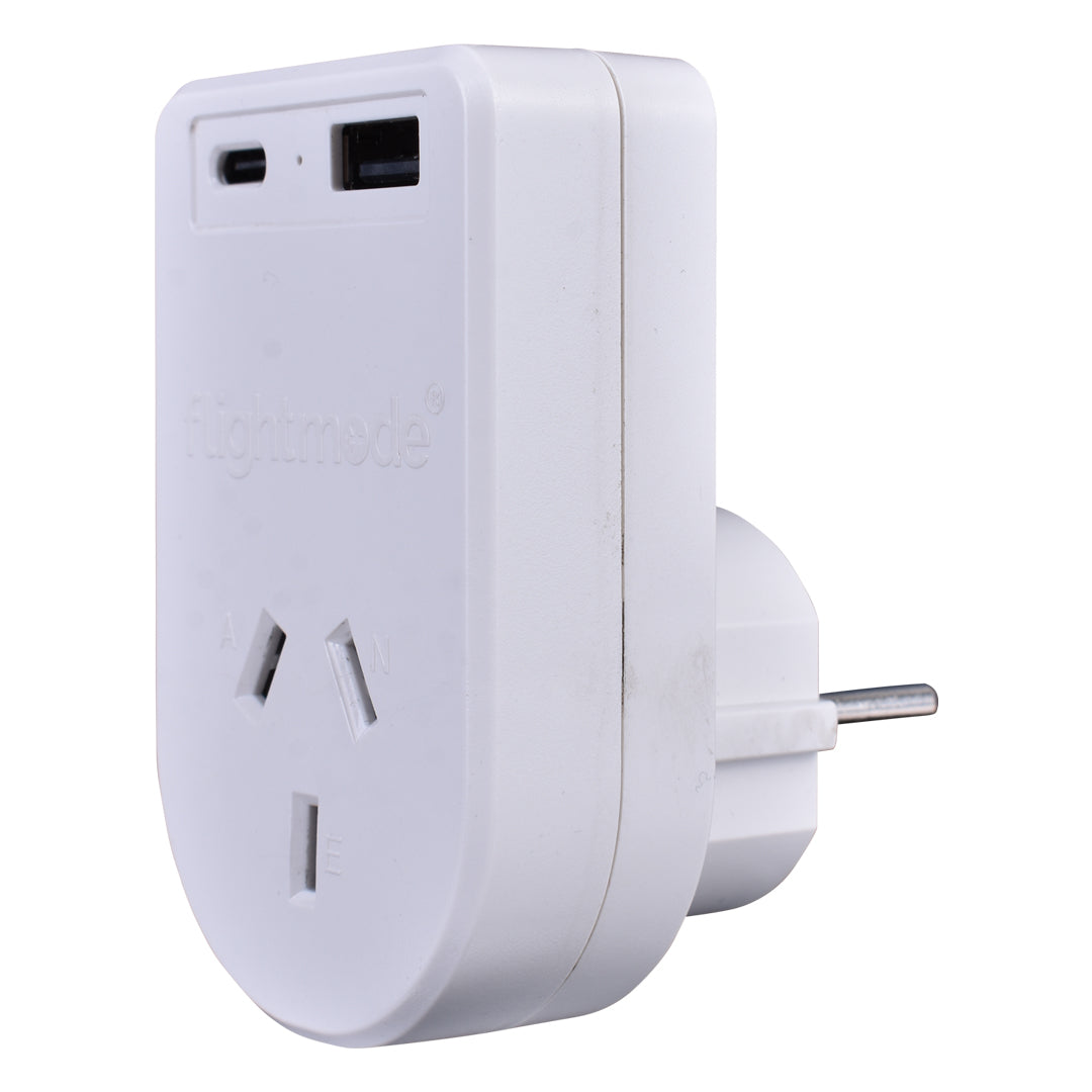 Compact Europe and Bali Travel Adapter with Dual USB Ports for Fast Charging