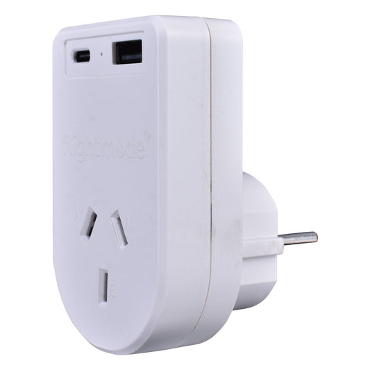 Compact Europe and Bali Travel Adapter with Dual USB Ports for Fast Charging
