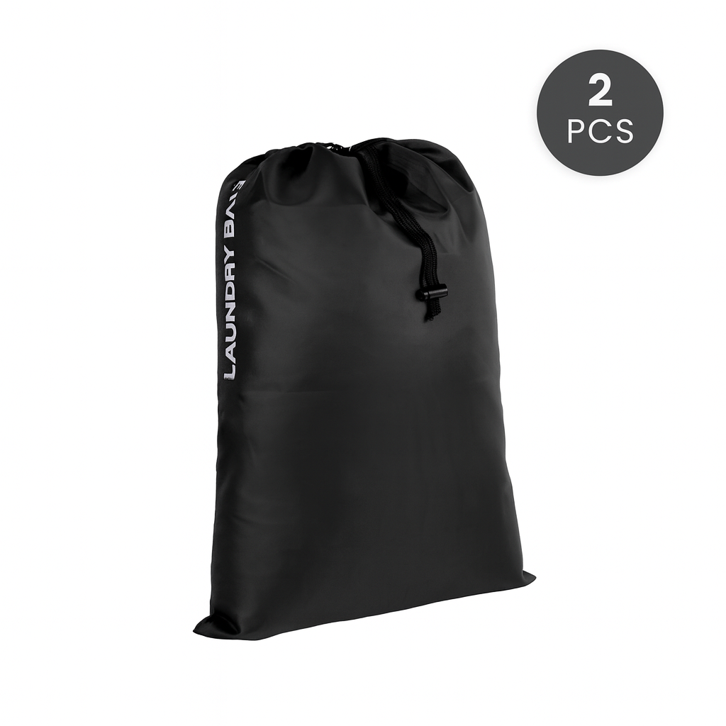 2 Pcs Travel Laundry Bag Drawstring Water Resistant Sports Gym Clothes Organiser