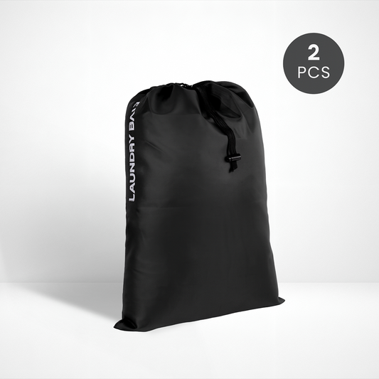 2 Pcs Travel Laundry Bag Drawstring Water Resistant Sports Gym Clothes Organiser