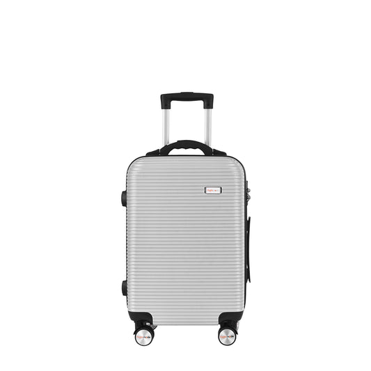 20" Digital Weighing Scale and USB Charging Port Lightweight Carry-on Luggage Suitcase Silver