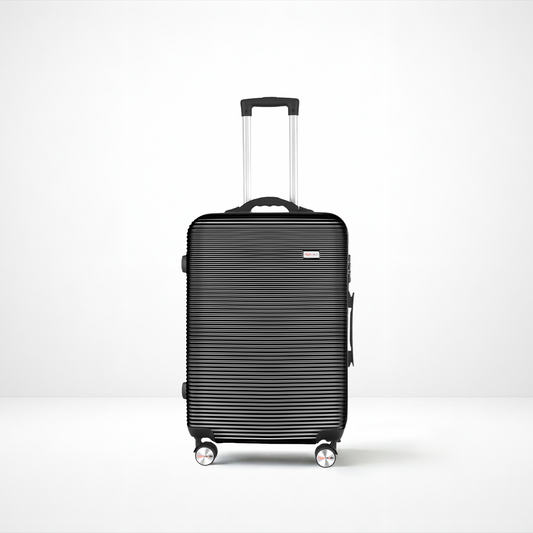 24" Digital Weighing Scale and USB Charging Port Lightweight Luggage Suitcase Black