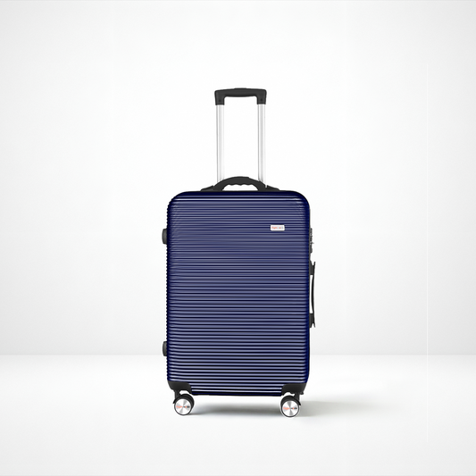 24" Digital Weighing Scale and USB Charging Port Lightweight Luggage Suitcase Blue