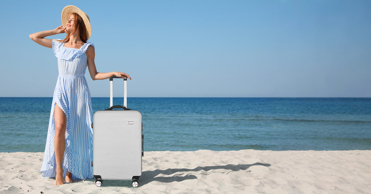 3 pcs 20"/24"/28" Digital Weighing Scale and USB Charging Port Lightweight Luggage Suitcase Silver