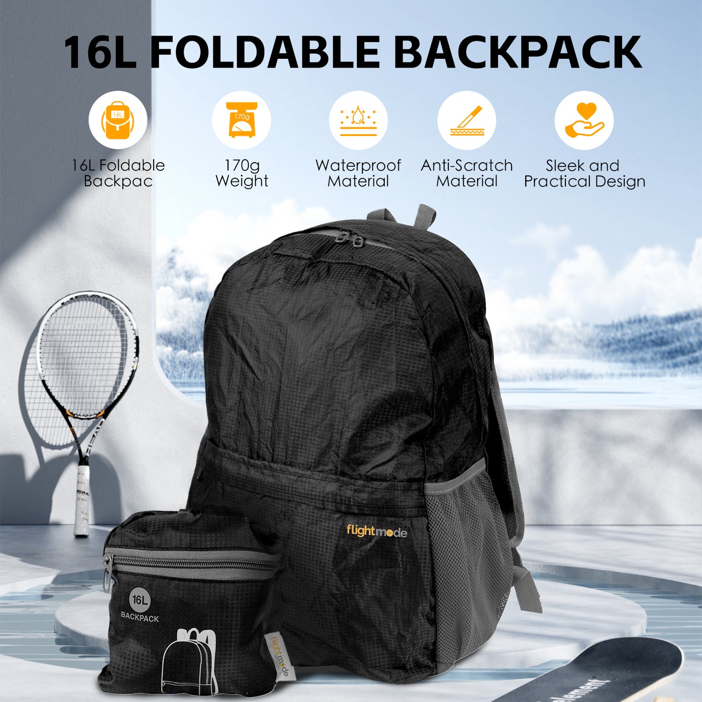16L Travel Foldable Lightweight Backpack
