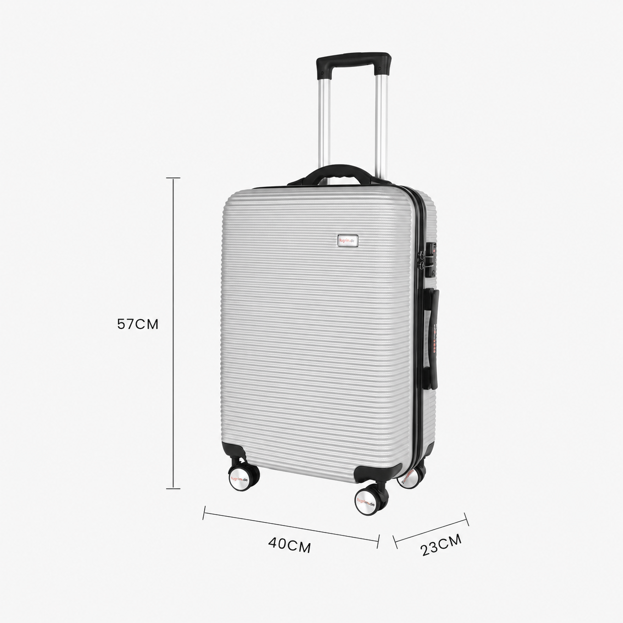 3 pcs 20"/24"/28" Digital Weighing Scale and USB Charging Port Lightweight Luggage Suitcase Silver