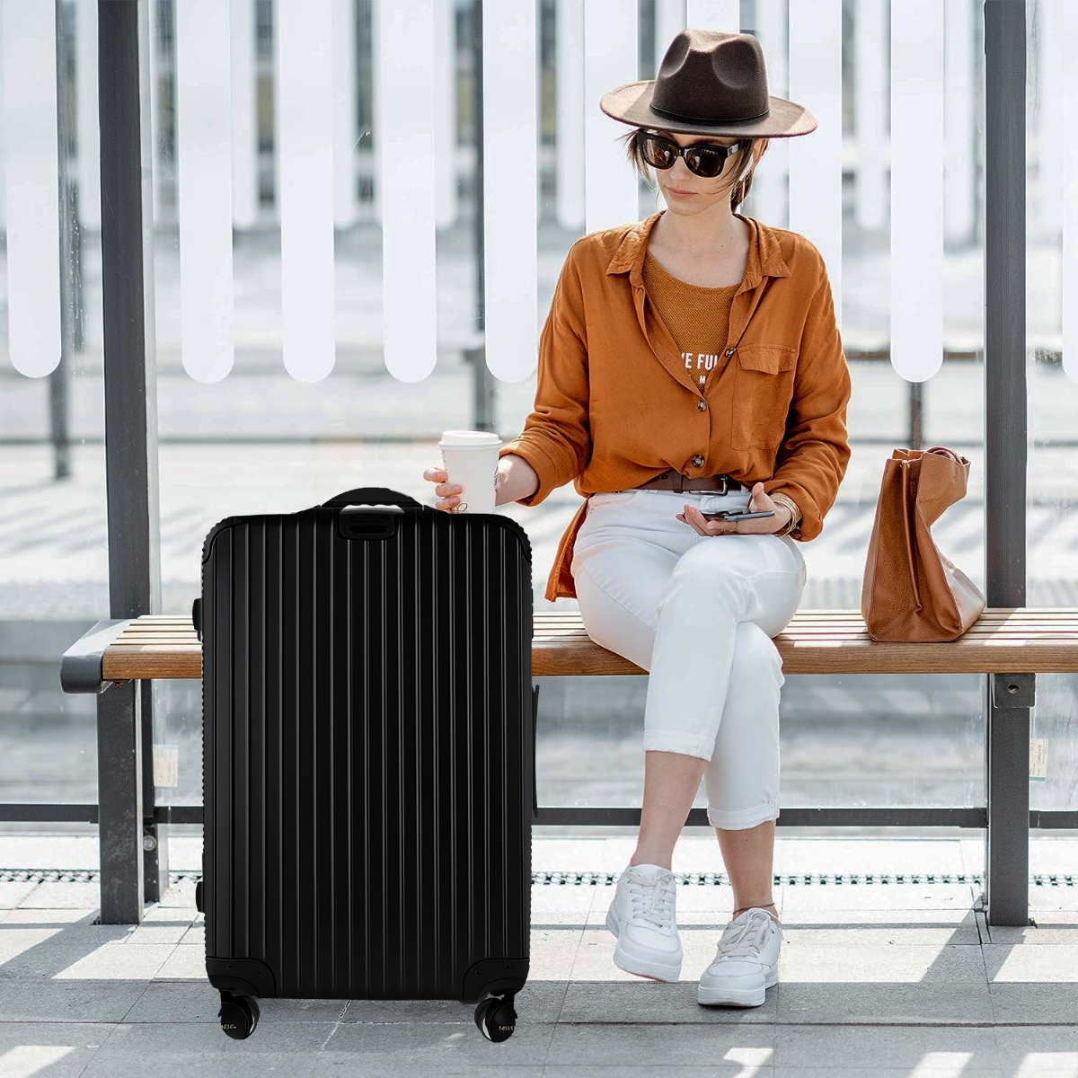 Flightmode Aluminium Luggage LARGE- Black