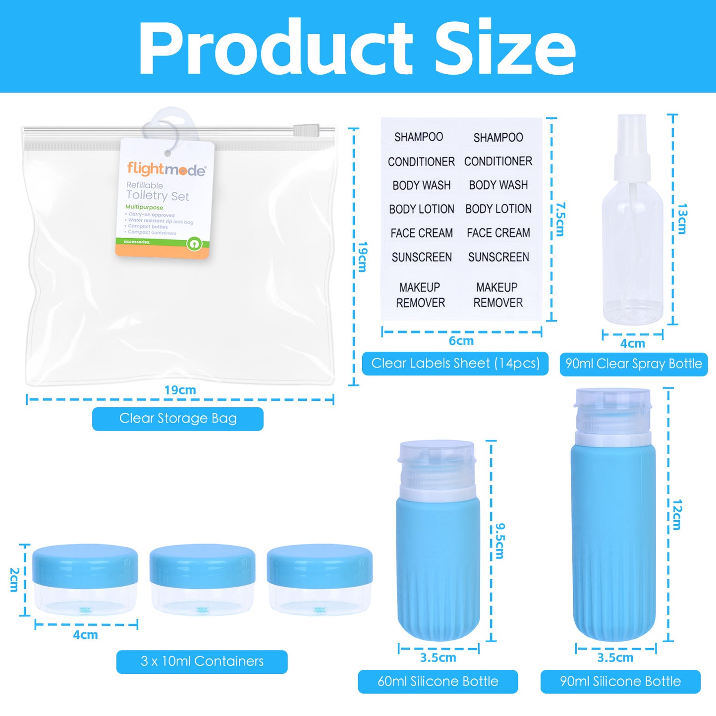8 Pcs Travel Bottles Set for Toiletries