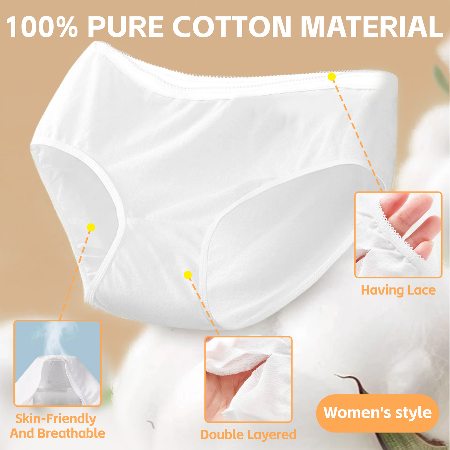 5 Pcs Women's Disposable Underware -L/XL