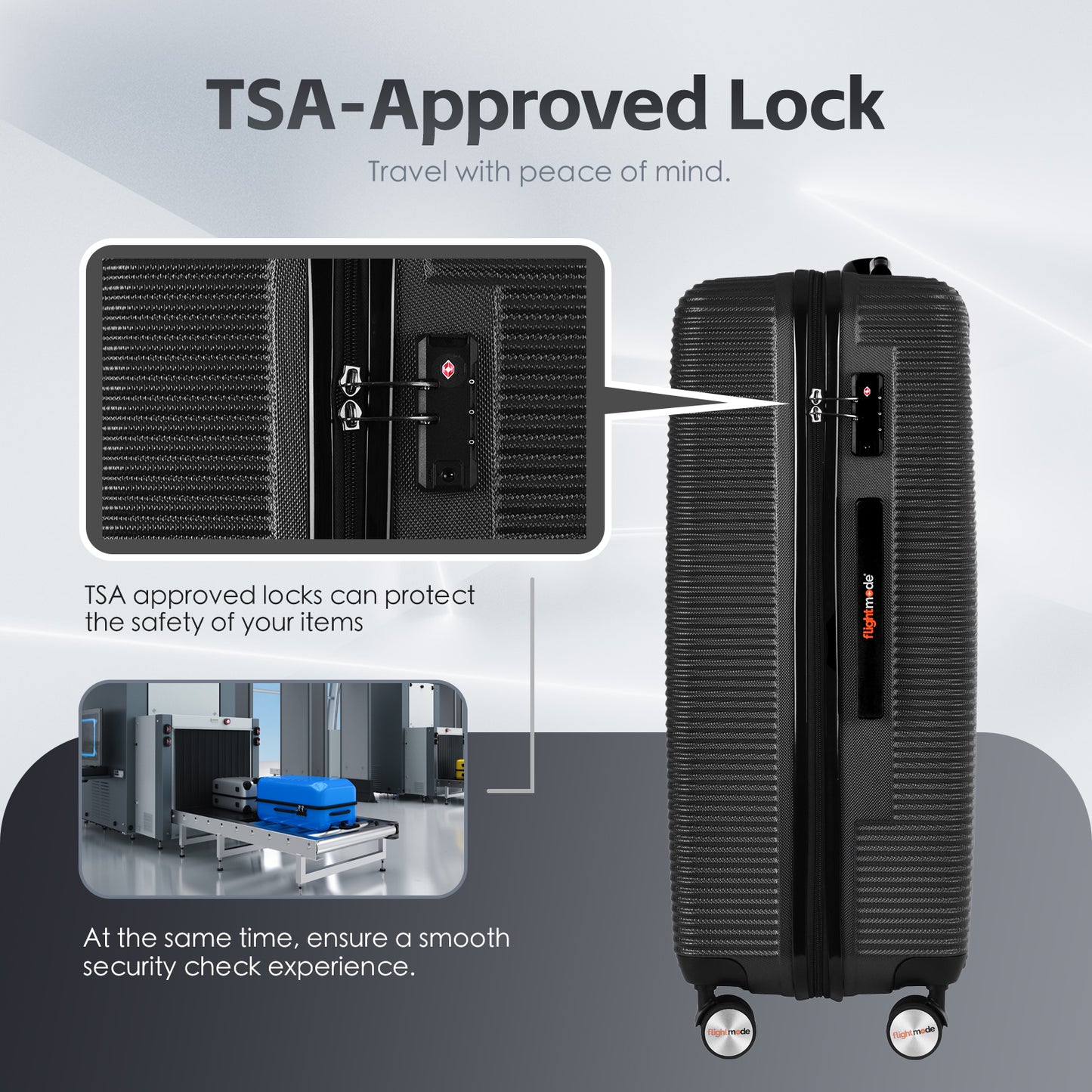 28" Digital Weighing Scale and USB Charging Port Lightweight Luggage Suitcase Black