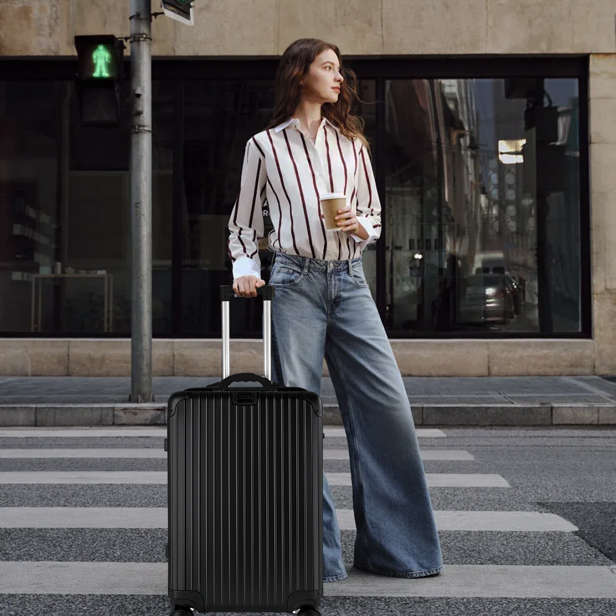 Flightmode Aluminium Luggage LARGE- Black