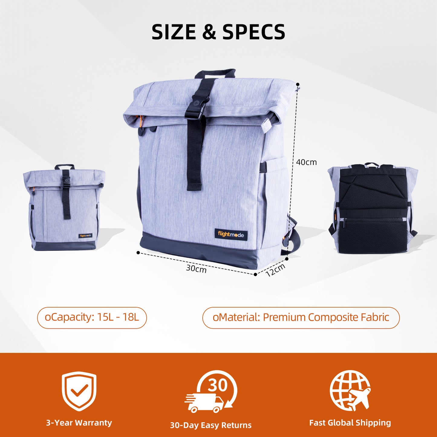 Flightmode Waterproof Day Tripper Backpack - GREY