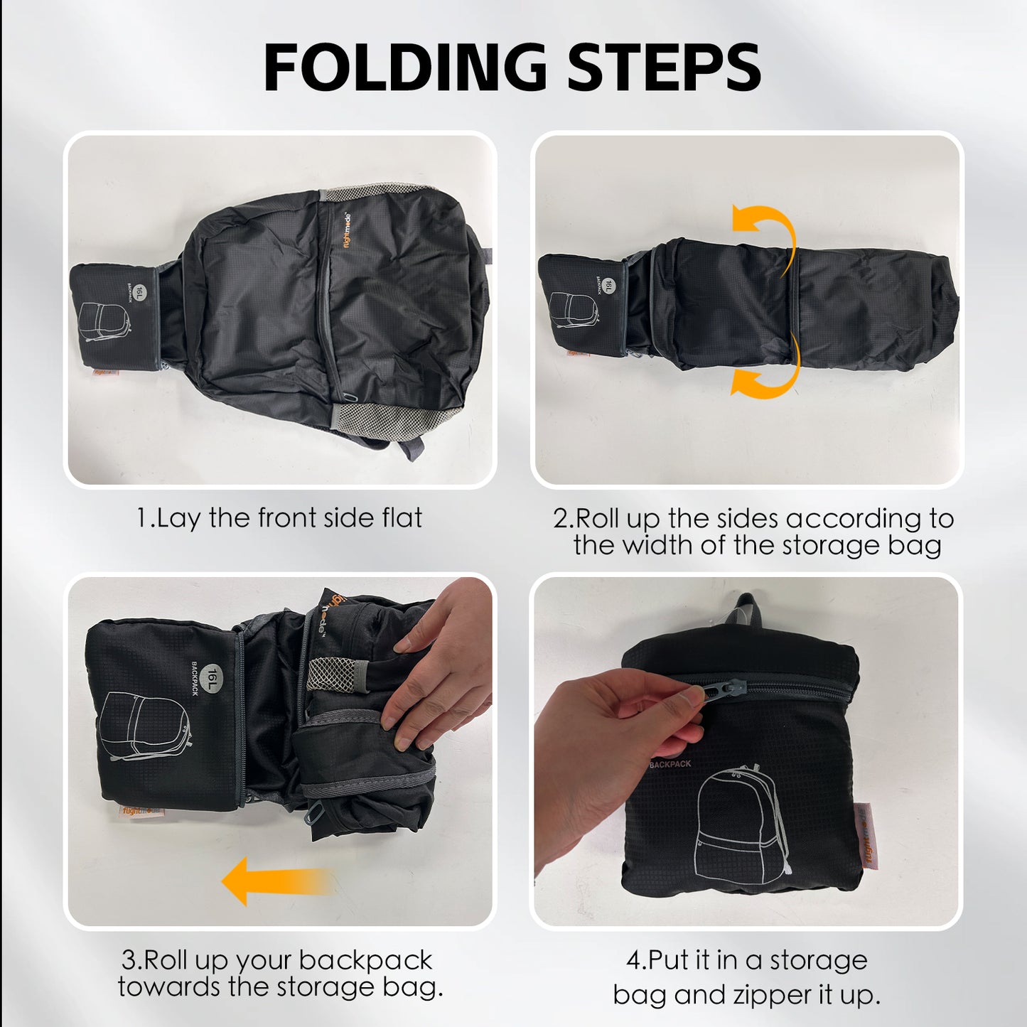 16L Travel Foldable Lightweight Backpack