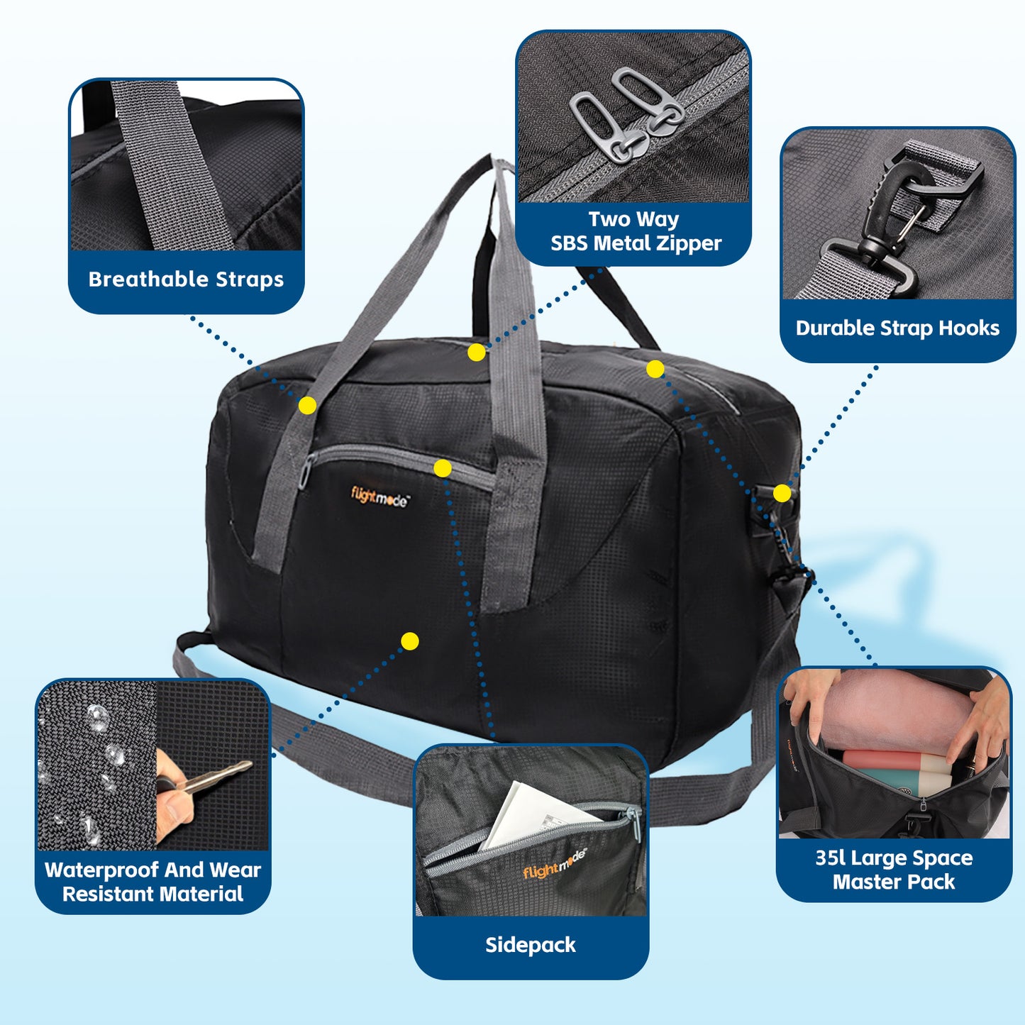 35L Foldable Lightweight Duffel Travel Bag