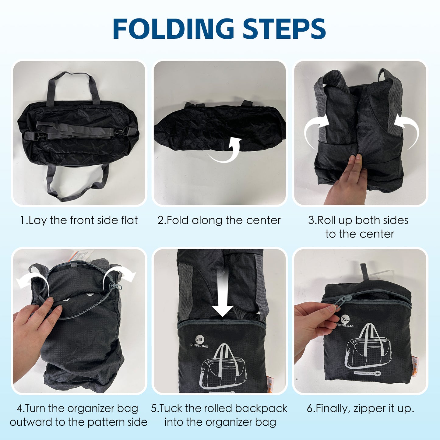 35L Foldable Lightweight Duffel Travel Bag