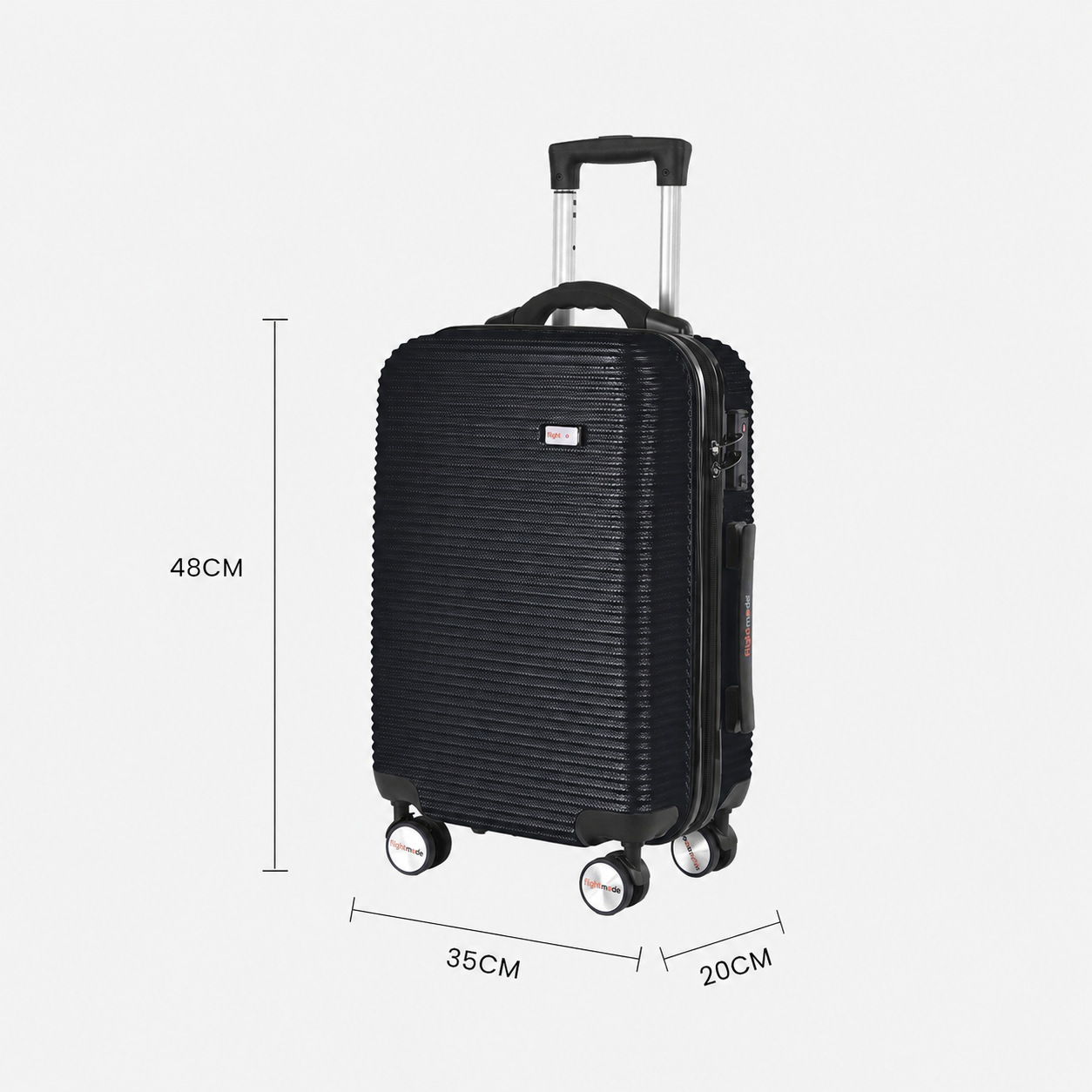 3 pcs 20"/24"/28" Digital Weighing Scale and USB Charging Port Lightweight Luggage Suitcase Black