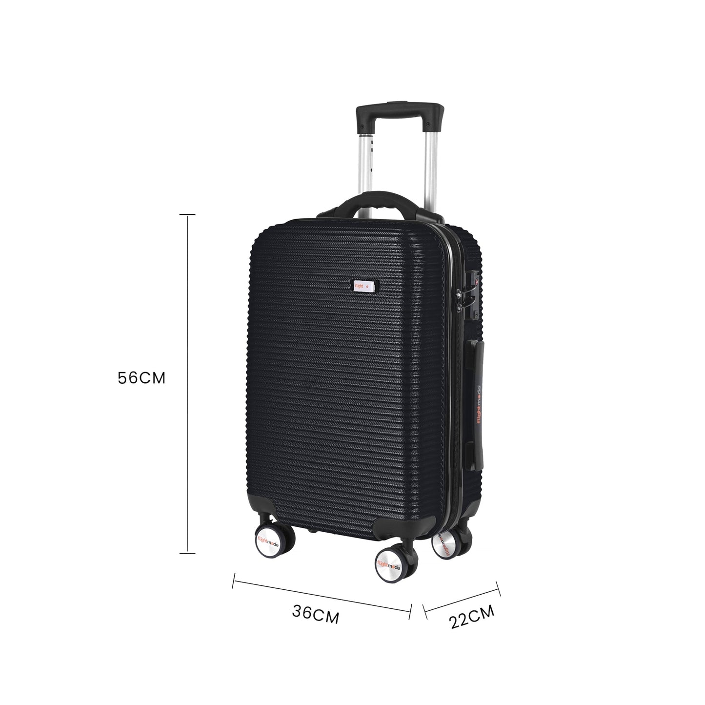 3 pcs 20"/24"/28" Digital Weighing Scale and USB Charging Port Lightweight Luggage Suitcase Black