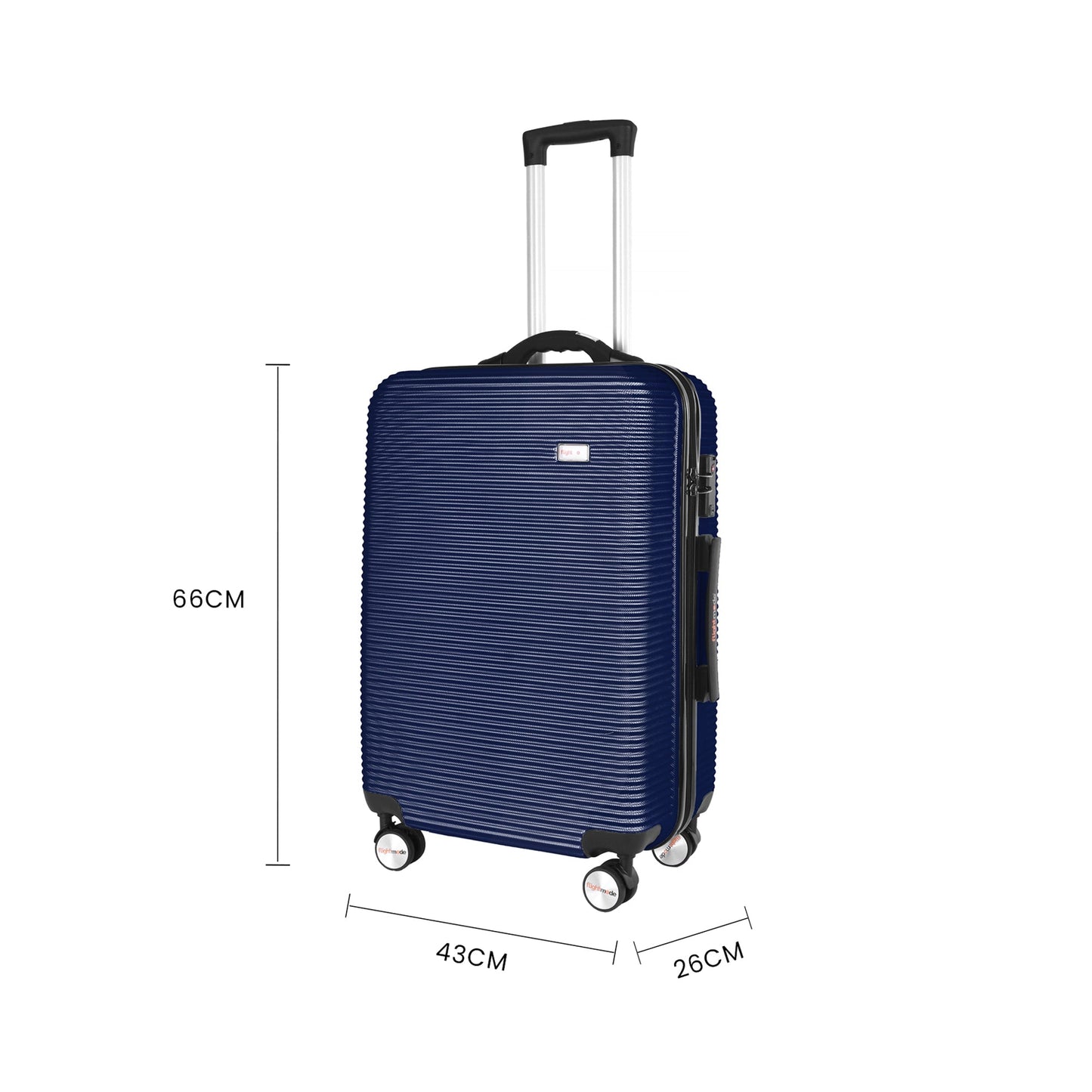 3 pcs 20"/24"/28" Digital Weighing Scale and USB Charging Port Lightweight Luggage Suitcase Blue