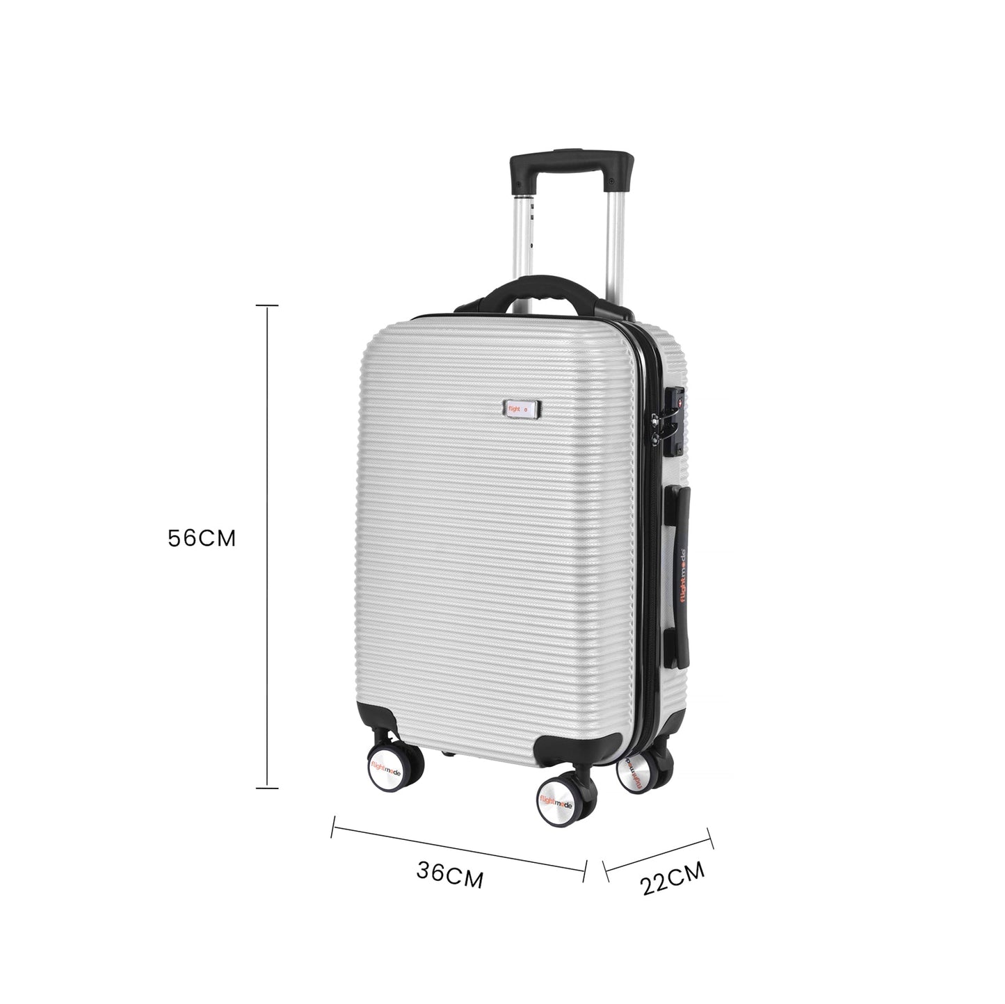 20" Digital Weighing Scale and USB Charging Port Lightweight Carry-on Luggage Suitcase Silver