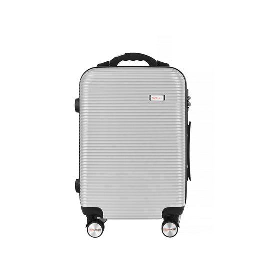 20" Digital Weighing Scale and USB Charging Port Lightweight Carry-on Luggage Suitcase Silver