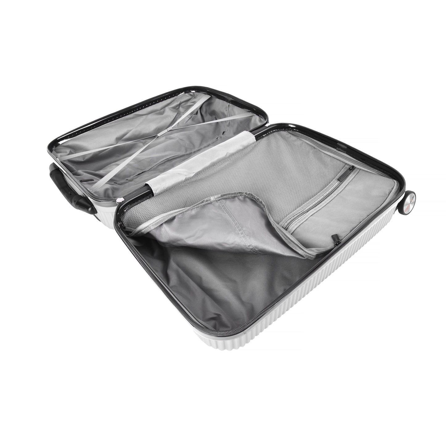 3 pcs 20"/24"/28" Digital Weighing Scale and USB Charging Port Lightweight Luggage Suitcase Silver