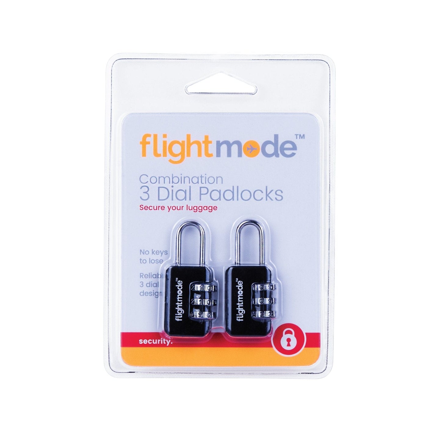Flightmode locks 2 Pack Combination 3 Dial Smooth Padlocks