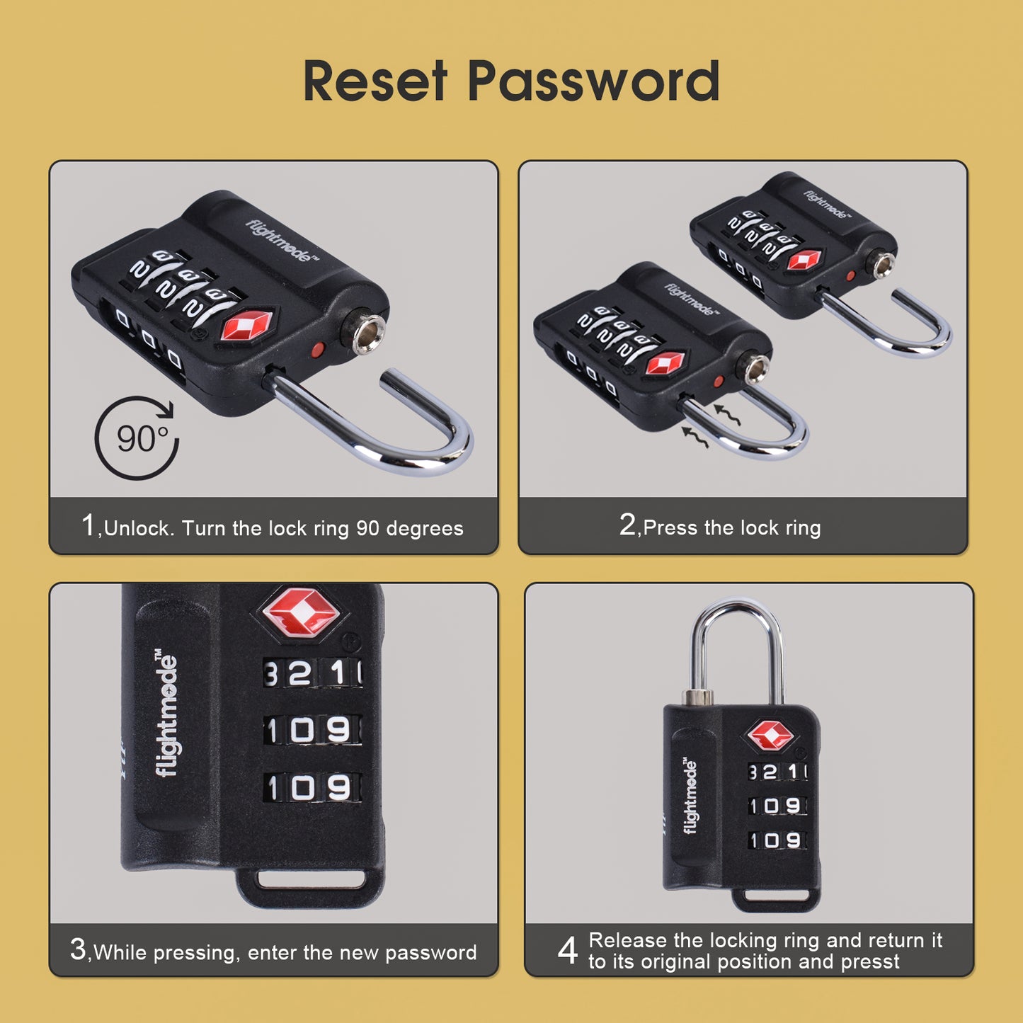 TSA 3 Dial Indicator Padlock