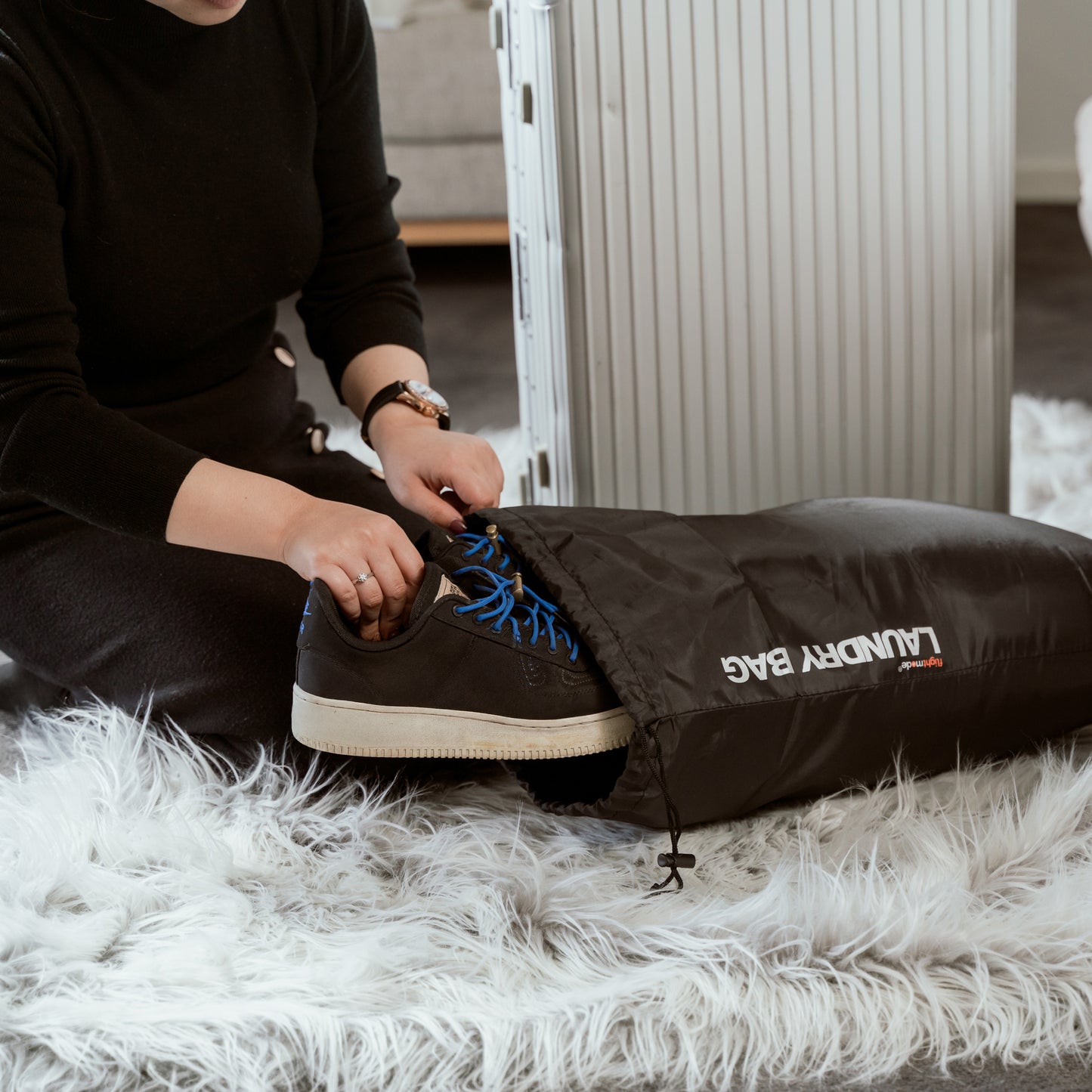 4 Pcs Travel Laundry Bag Drawstring Water Resistant Sports Gym Clothes Organiser