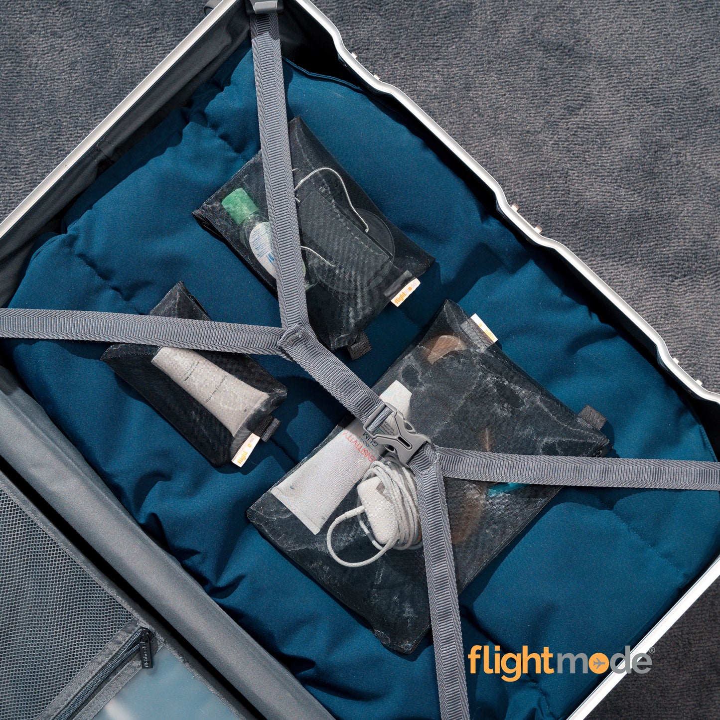 3 Pcs Zipper Travel Cosmetic Mesh Bag Set