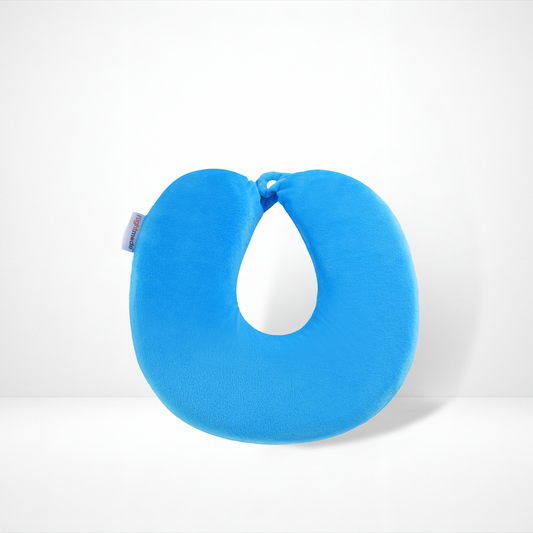 Deluxe Memory Foam Travel Pillow Blue