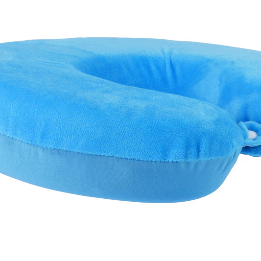 Deluxe Memory Foam Travel Pillow Blue