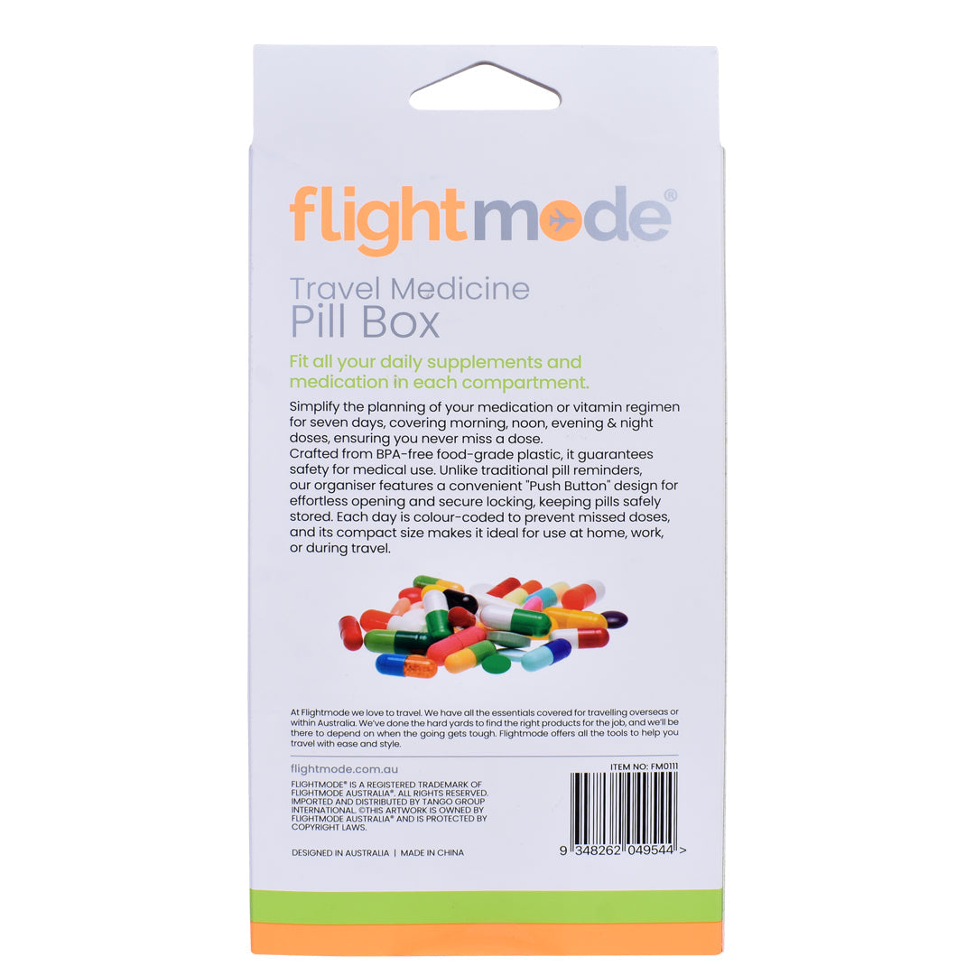 7 Day Travel Pill Box Medicine Organiser with Individual Daily Compartment
