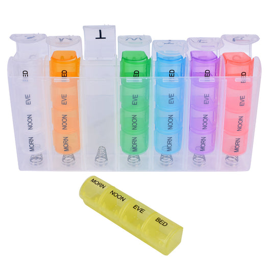 7 Day Travel Pill Box Medicine Organiser with Individual Daily Compartment