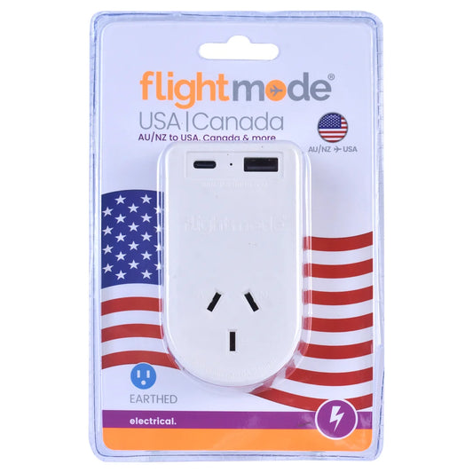 Outbound AU/NZ to USA/CANADA Travel Adaptor with USB Type C & A