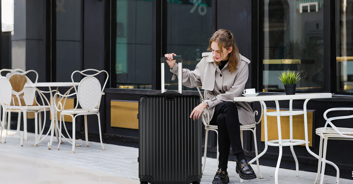 Flightmode Aluminium Luggage LARGE- Black