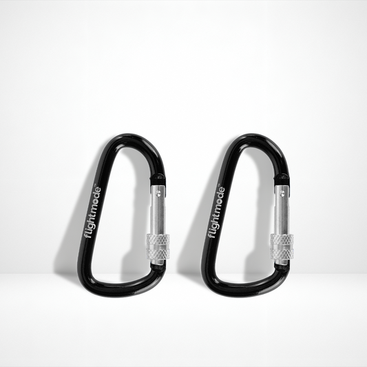 2 Pcs Travel Luggage Carabiners - Black