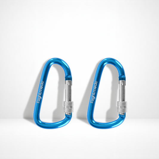 2 Pcs Travel Luggage Carabiners - Blue