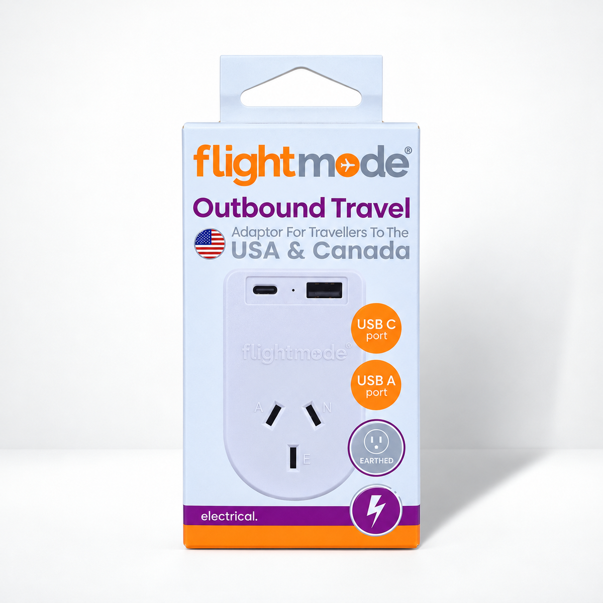 Outbound AU/NZ to USA/CANADA Travel Adaptor with USB Type C & A