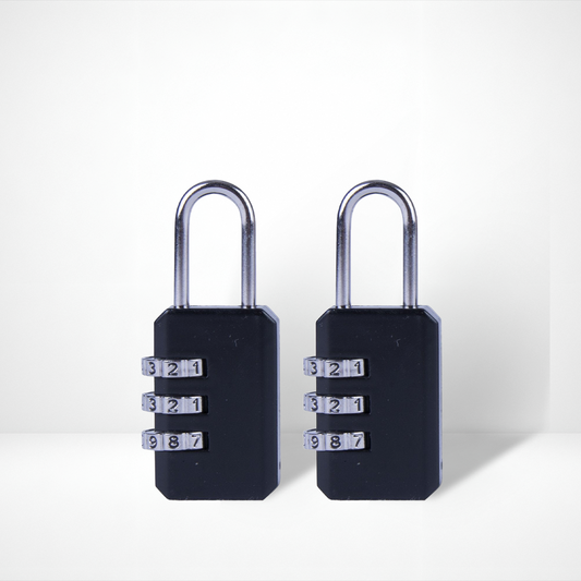 2 Pcs Combination 3 Dial Smooth Padlocks